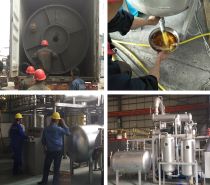 廢機(jī)油煉油設(shè)備現(xiàn)場